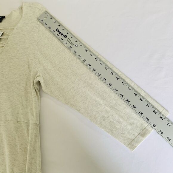 Torrid Sweater Dress 4X Oatmeal Heather Cross Front Skater Mini Preppy Autumn - Picture 9 of 10